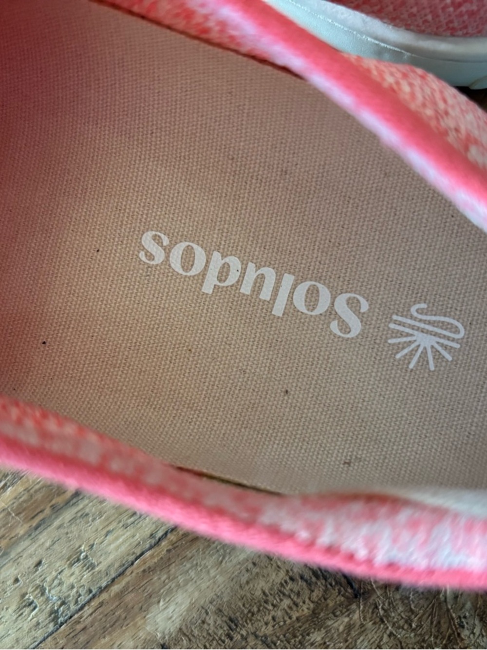 Soludos Knit Lace-Up Breathable Sneakers in Coral Confetti - Picture 2 of 5